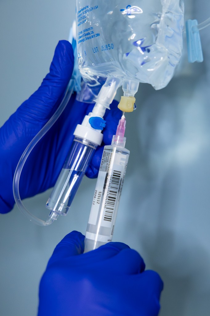 Clinical IV preparation at Elevated Health Augusta